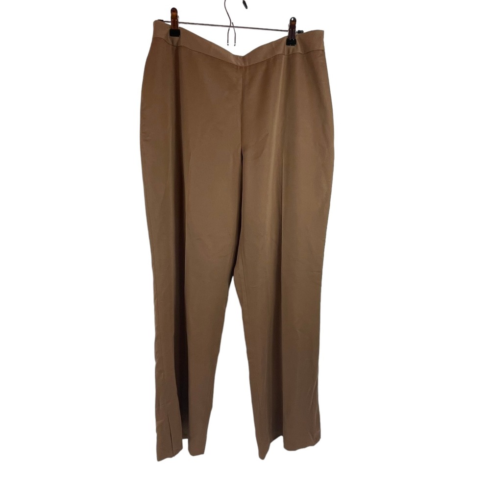 Pendelton Silk Cotton Pants Sz 14 Womens Brown Career Office Work Wear